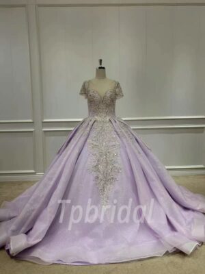 purple lace wedding dress 1164-001