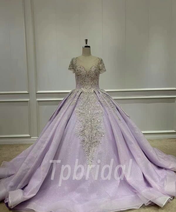 purple lace wedding dress 1164-001