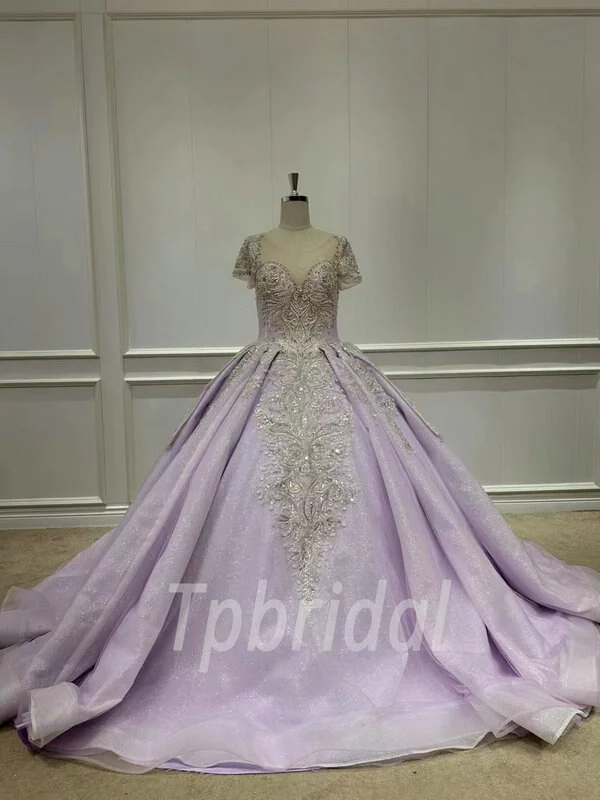 purple lace wedding dress 1164-001