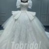 short sleeve lace wedding dress 1171-003