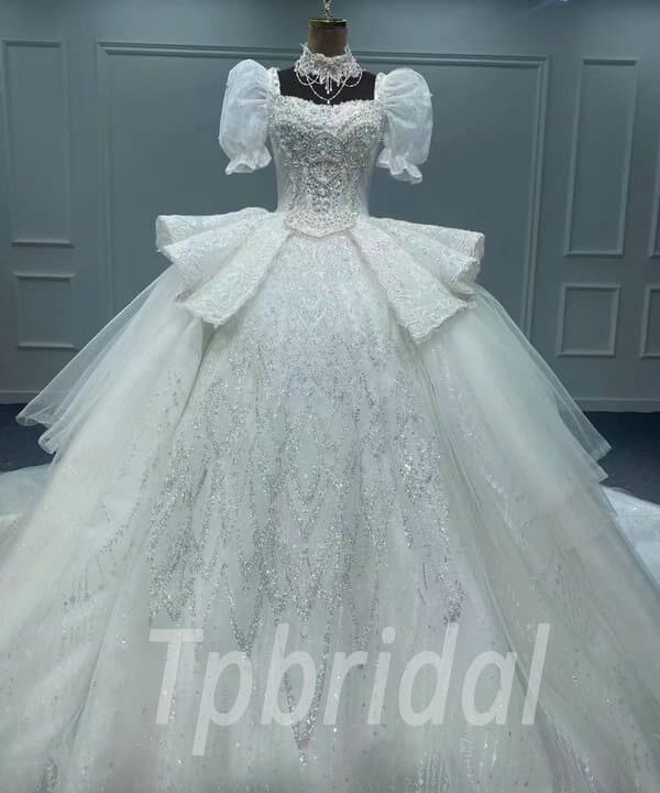 short sleeve lace wedding dress 1171-003