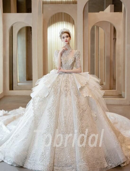 ball gown wedding dress with bling 1176-006