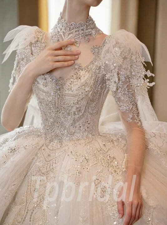 ball gown wedding dress with cape 1172-002