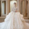 long sleeve princess wedding dress 1177-009