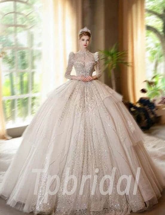 long sleeve sweetheart wedding dress 1180-004