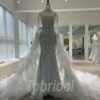 mermaid wedding dress with sleeves 1189-001