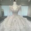 ball gown wedding dress with sleeves 1193-009