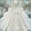 long sleeve beaded wedding dress 1200-003