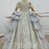 grey flower girl dress 1207-001