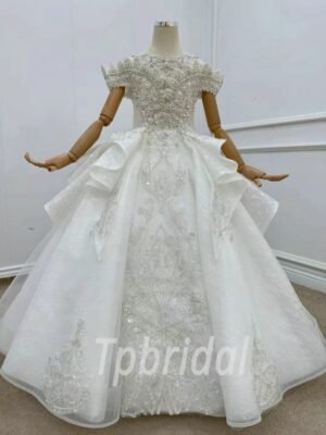 white flower girl dress 1206-001