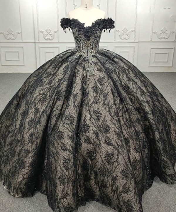 black quinceanera dresses 1244-06
