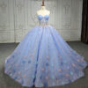 blue color wedding dress 1251-05