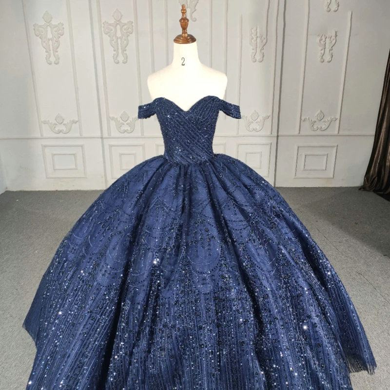 Dark Blue Wedding Dress Ball Gown Quinceanera Dress