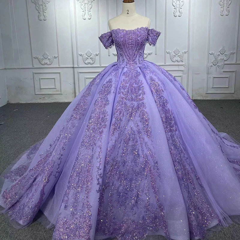 Purple Ball Gown Wedding Dress Princess Quinceanera Dress