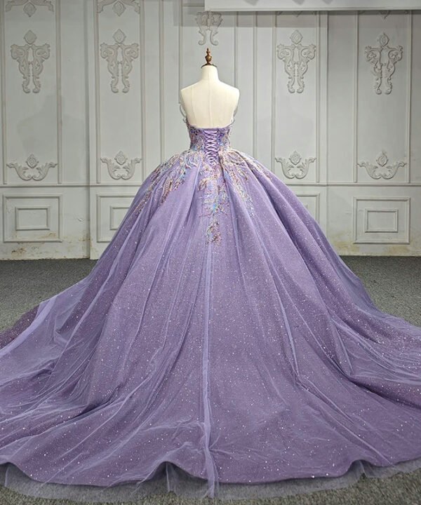 purple color wedding dress 1252-01