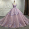 purple quince dress with flowers 1221-06