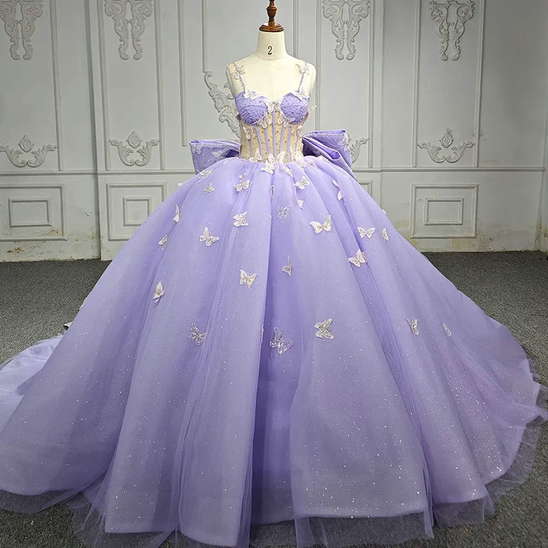 purple quinceanera dresses with butterflies