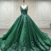 Emerald green wedding dress 1289-06