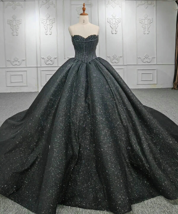 black gown for wedding 1294-02