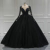 black long sleeve ball gown 1320-01