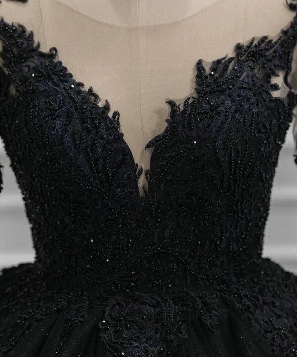 black long sleeve ball gown 1320-04