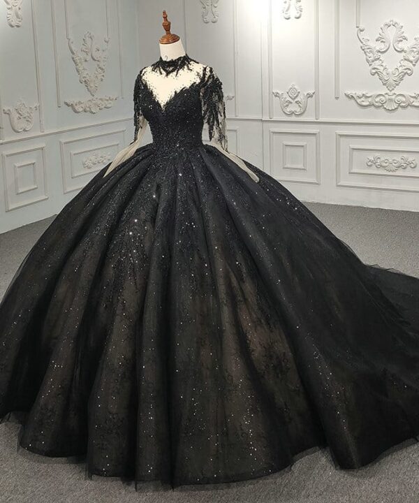 black wedding gowns 1273-02
