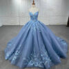 blue sparkly ball gown 105-04