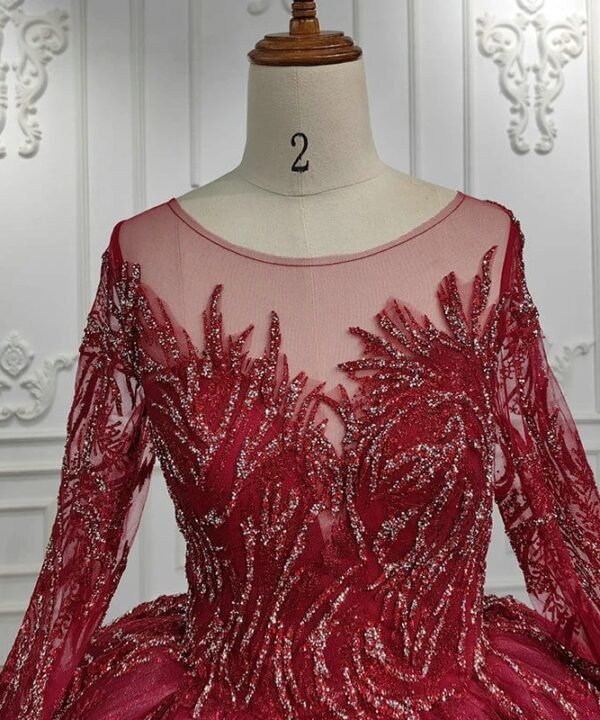 burgundy wedding dress 1302-06