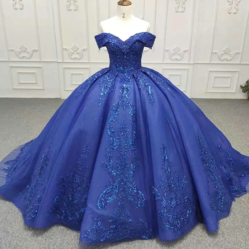 Dark Blue Wedding Dress Princess Quinceanera Dress