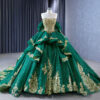 emerald green and gold dress 106-01