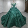 emerald green bridal gown 1293-03