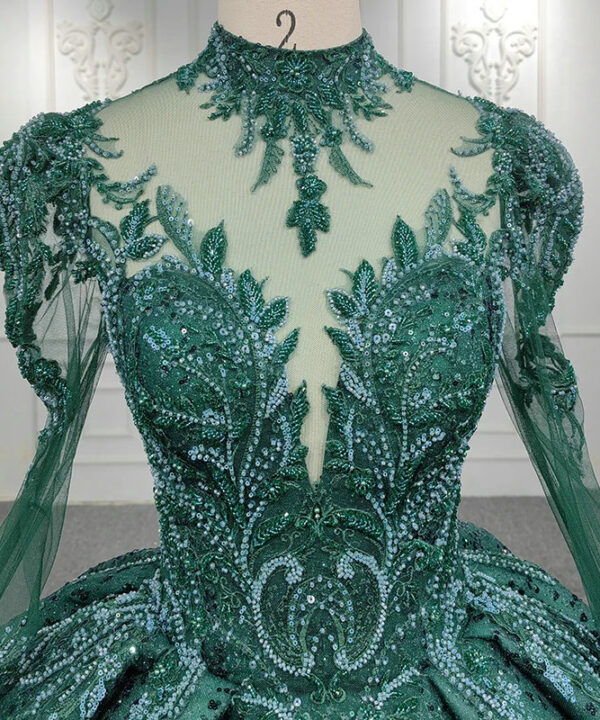 emerald green bridal gown 1293-05