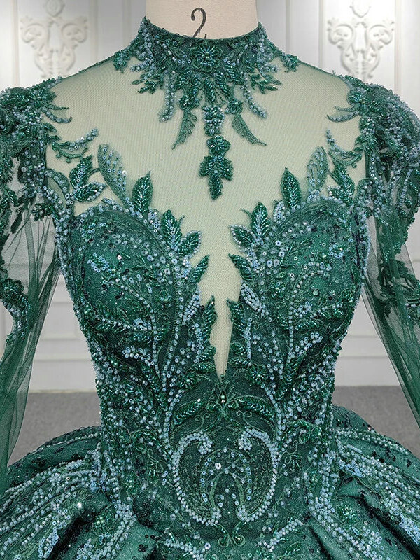 emerald green bridal gown 1293-05