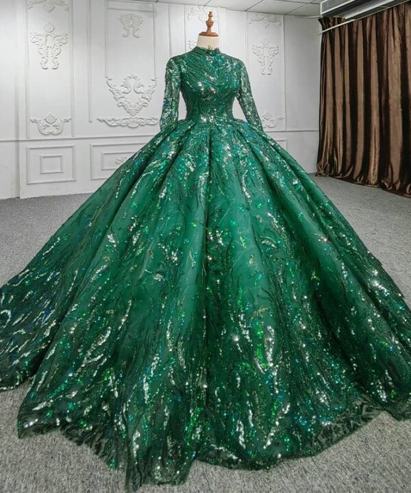 emerald green dress for wedding 1300-05