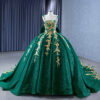 emerald green wedding gown 1327- 02
