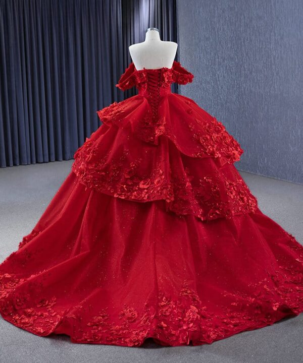 floral red quinceanera dresses 1326- 02