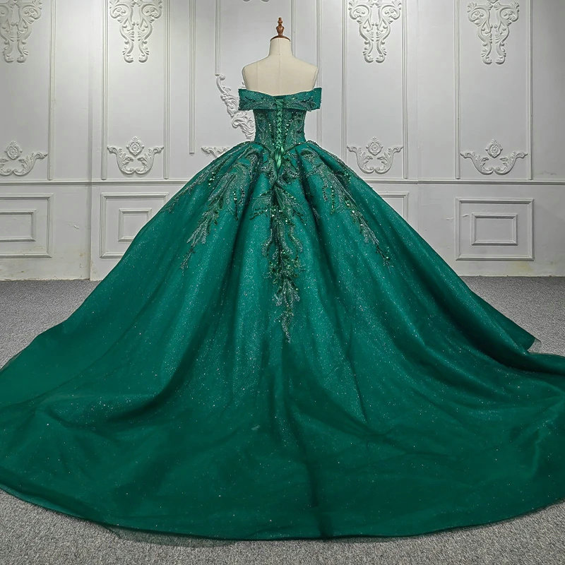 Primavera couture 3295 Sizes 16 Forest Green Prom Dress v neckline seq –  Glass Slipper Formals
