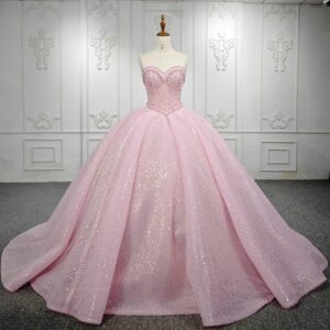 light pink wedding gown 1316-02