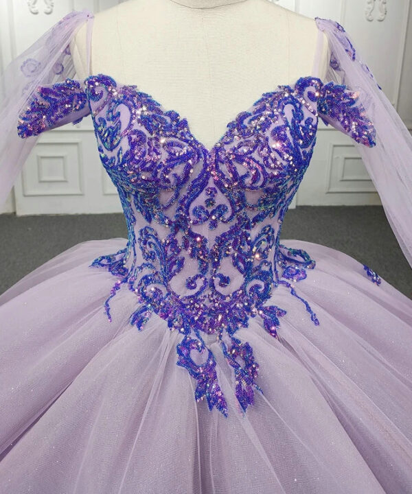 pink and purple wedding dress 1274-03