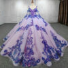 pink and purple wedding dress 1295-04