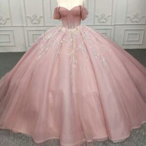pink ball gown wedding dress 1324- 02
