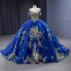 royal blue and gold wedding dress 1306-05