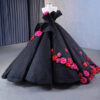 black and pink wedding dress 1330-005