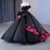 black and pink wedding dress 1330-005