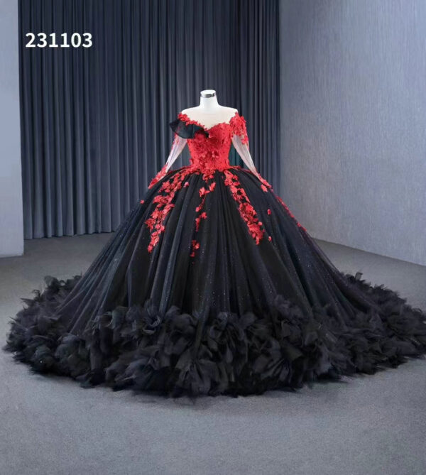 black and red wedding dresses 1331-002