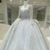 Long sleeve ball gown bridal gown 1329-005