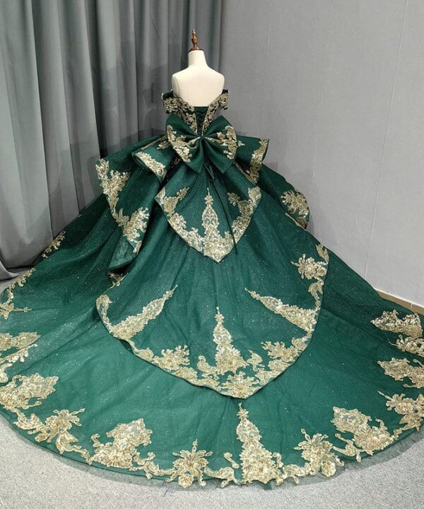 emerald green quinceanera dress 1402-001