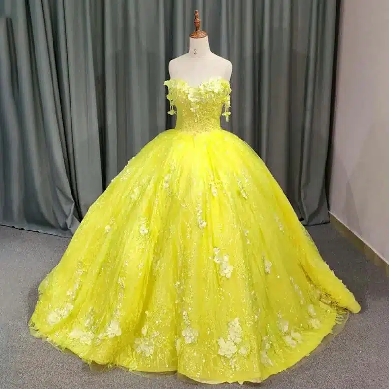 yellow ball gown1413-005