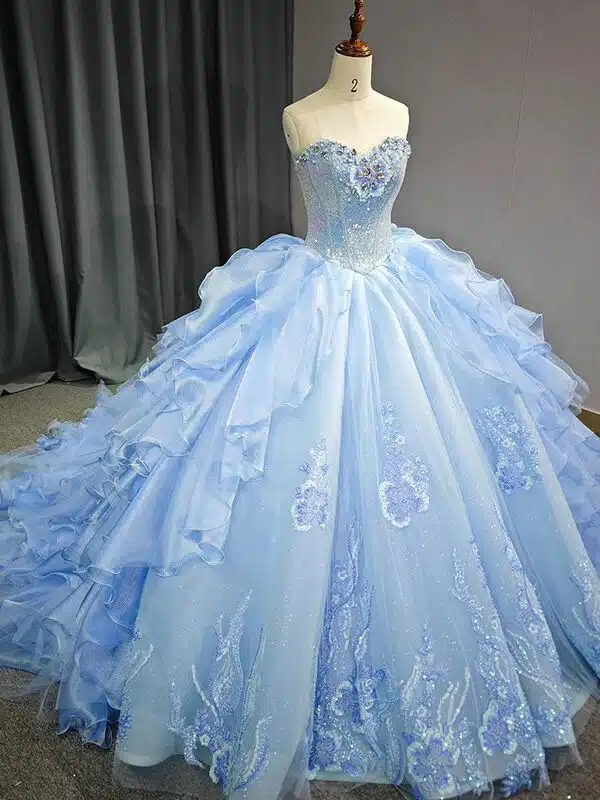 light blue princess ball gown 1431-02