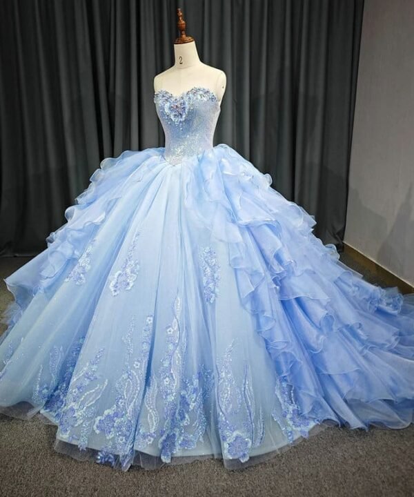 light blue princess ball gown 1431-05